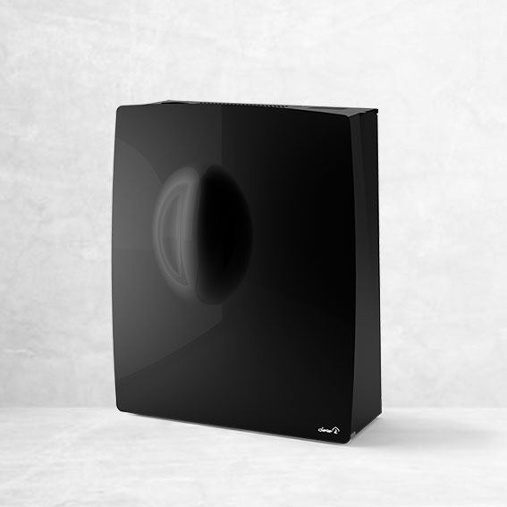 Poêle design Bump Aria Slide noir sur fond blanc
